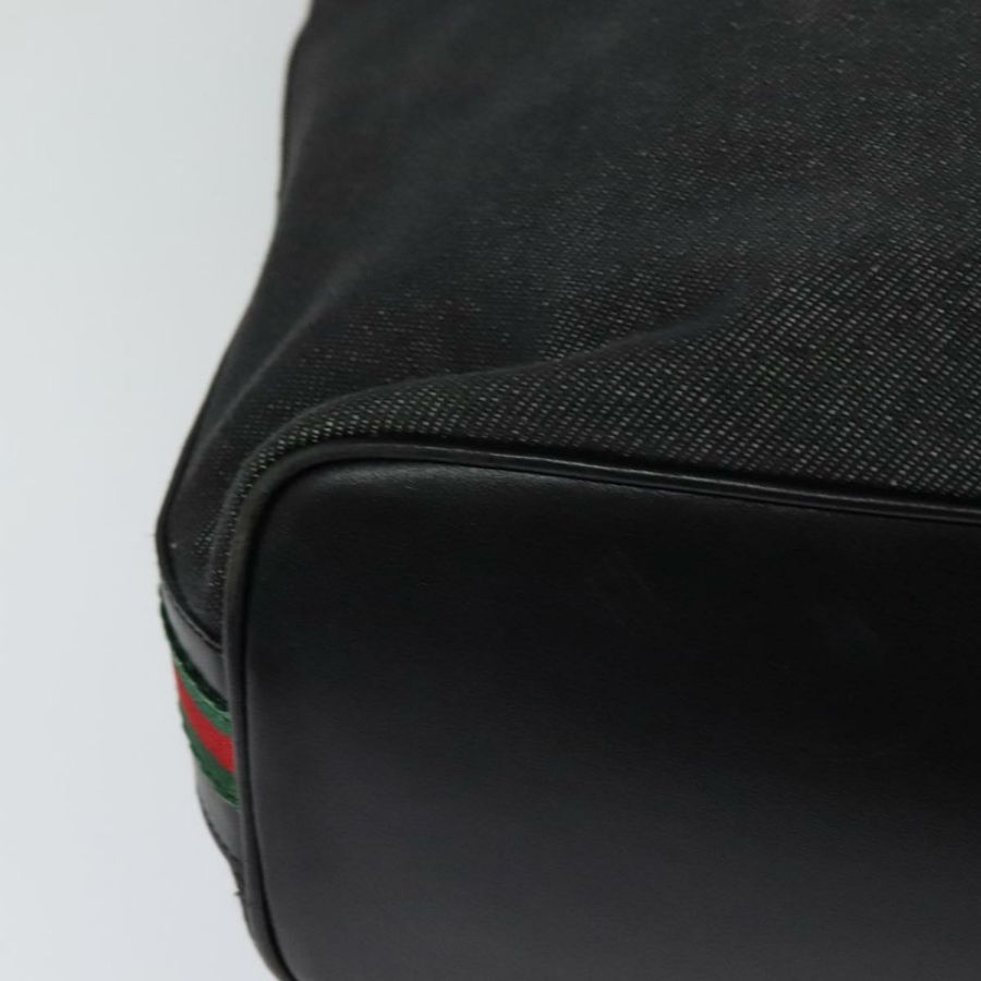 【日本直送】GUCCI Web Sherry Line 單肩包 帆布 黑色 金色 73884 正品 gh324-14