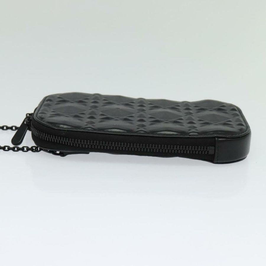 【日本直送】Christian Dior 黑色皮革鏈條肩包,正品 131654-2