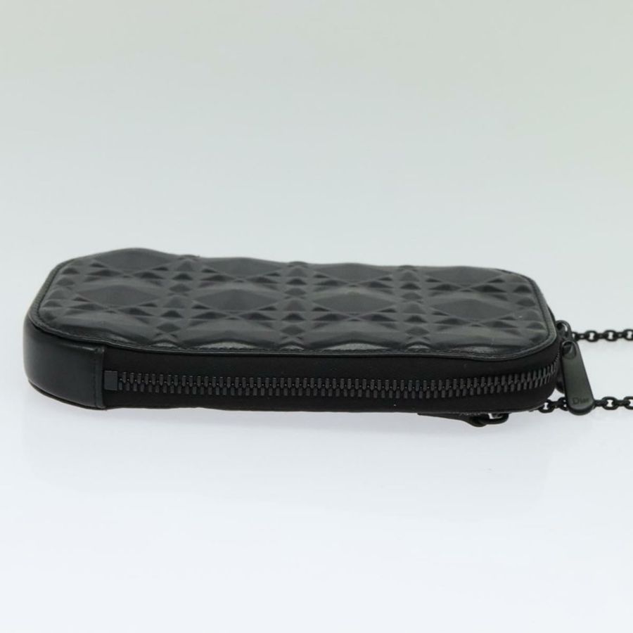 【日本直送】Christian Dior 黑色皮革鏈條肩包,正品 131654-3