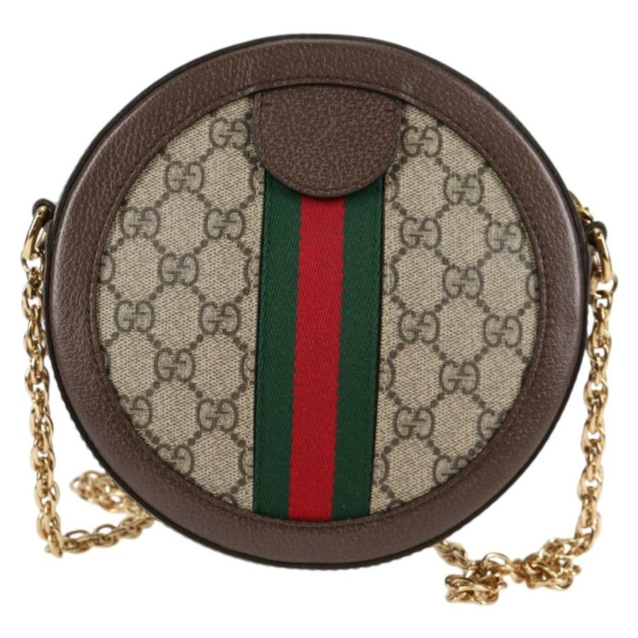 【日本直送】GUCCI GG Marmont Web Sherry Line 鏈條包 PVC 米色 金色 550618 正品 131980M-1