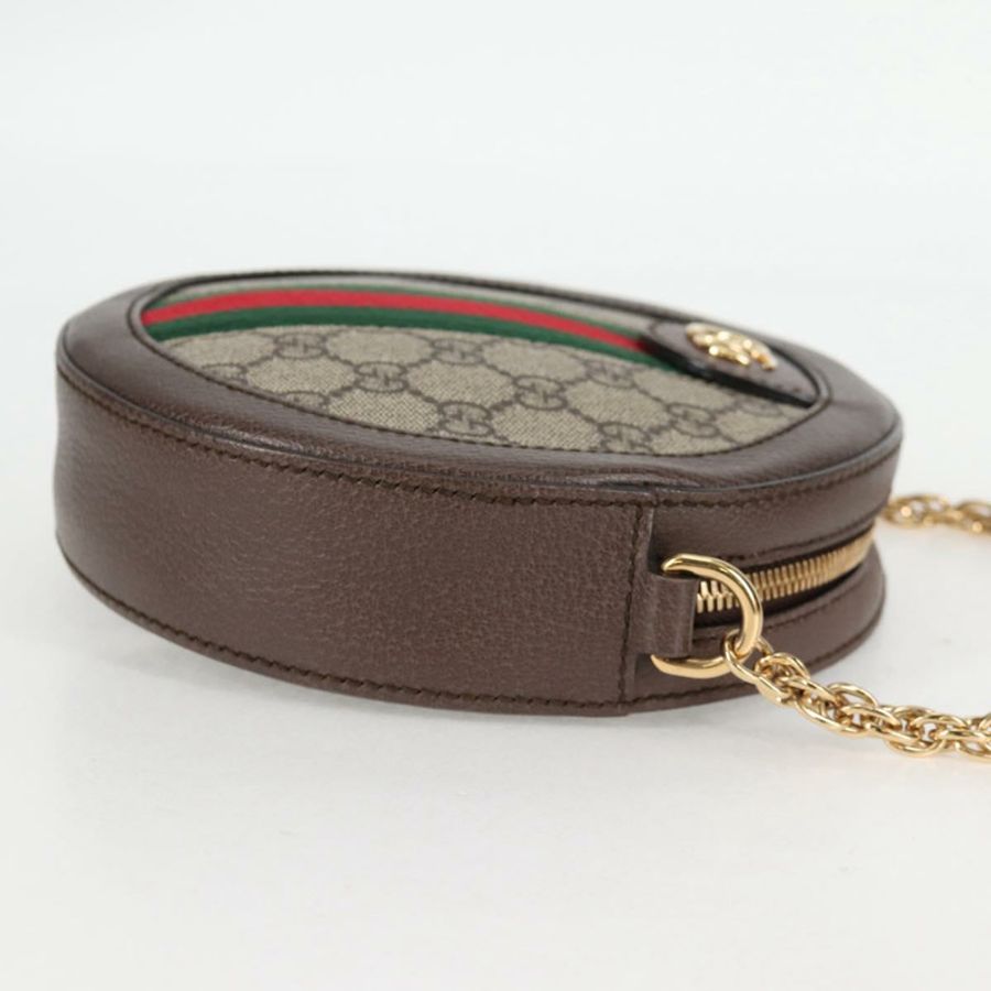 【日本直送】GUCCI GG Marmont Web Sherry Line 鏈條包 PVC 米色 金色 550618 正品 131980M-3
