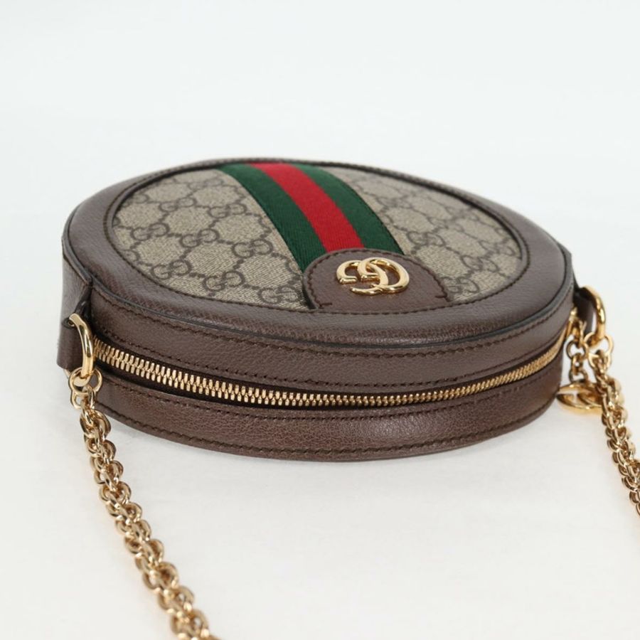 【日本直送】GUCCI GG Marmont Web Sherry Line 鏈條包 PVC 米色 金色 550618 正品 131980M-5