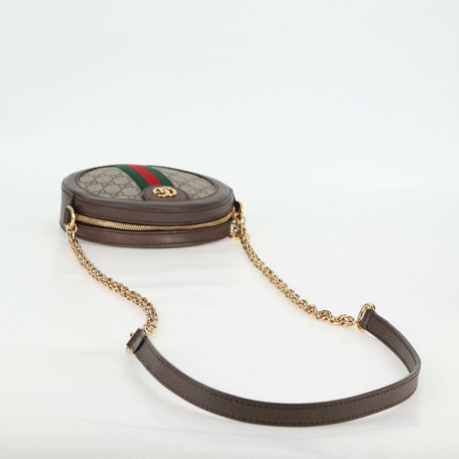 【日本直送】GUCCI GG Marmont Web Sherry Line 鏈條包 PVC 米色 金色 550618 正品 131980M-6