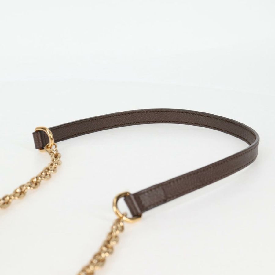 【日本直送】GUCCI GG Marmont Web Sherry Line 鏈條包 PVC 米色 金色 550618 正品 131980M-7