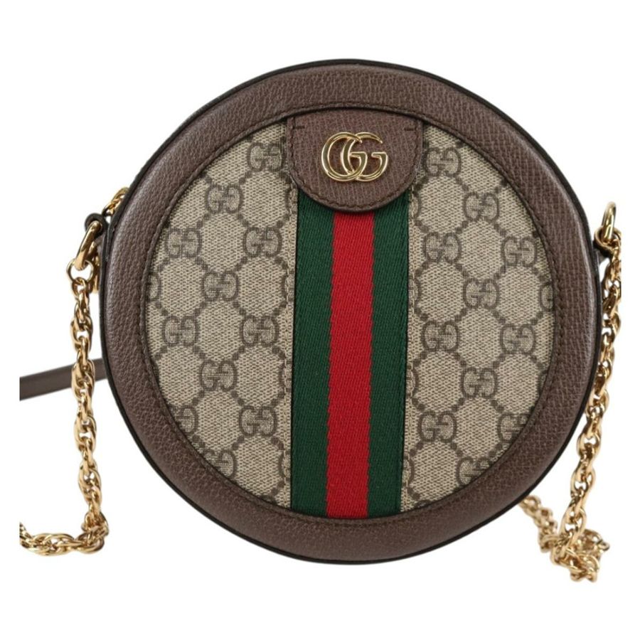 【日本直送】GUCCI GG Marmont Web Sherry Line 鏈條包 PVC 米色 金色 550618 正品 131980M-12