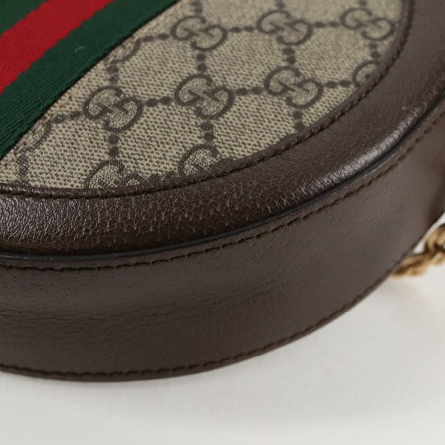 【日本直送】GUCCI GG Marmont Web Sherry Line 鏈條包 PVC 米色 金色 550618 正品 131980M-15