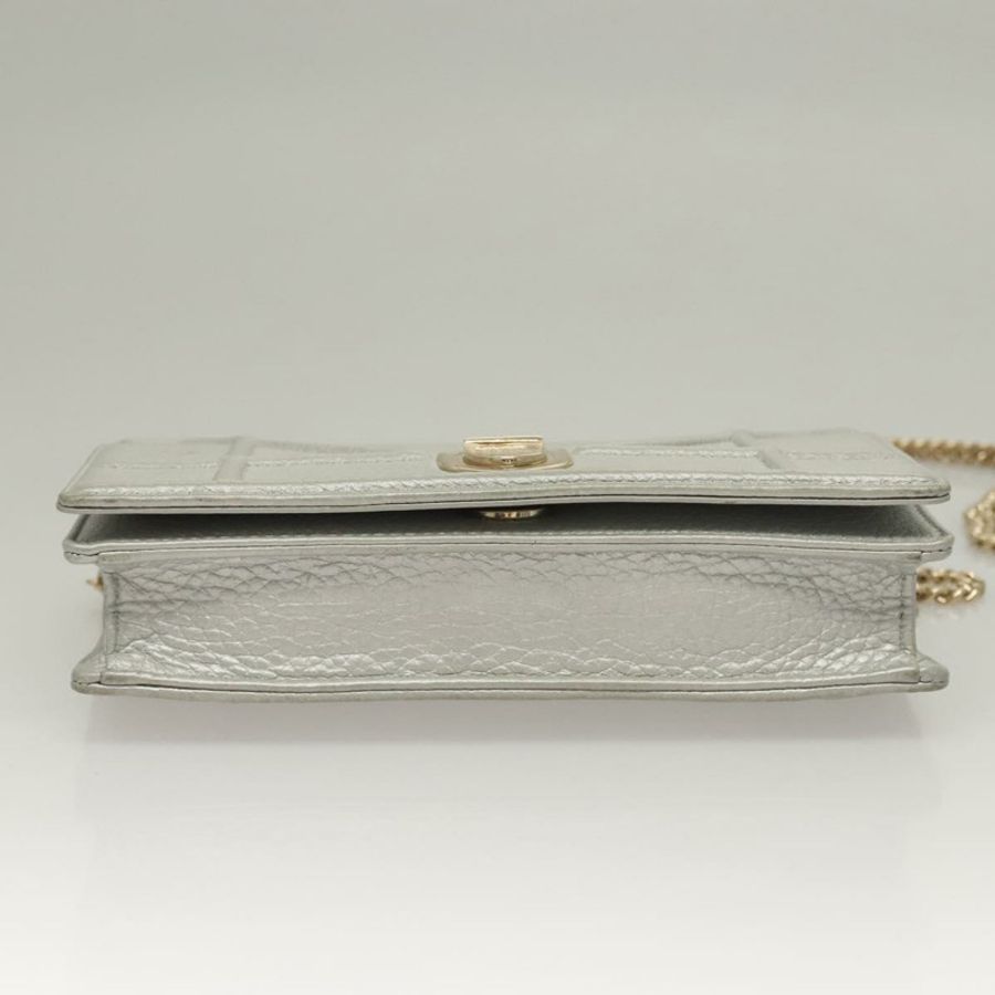 【日本直送】Christian Dior Diorama 鏈條肩背包 皮革 銀色 正品 gh272-4