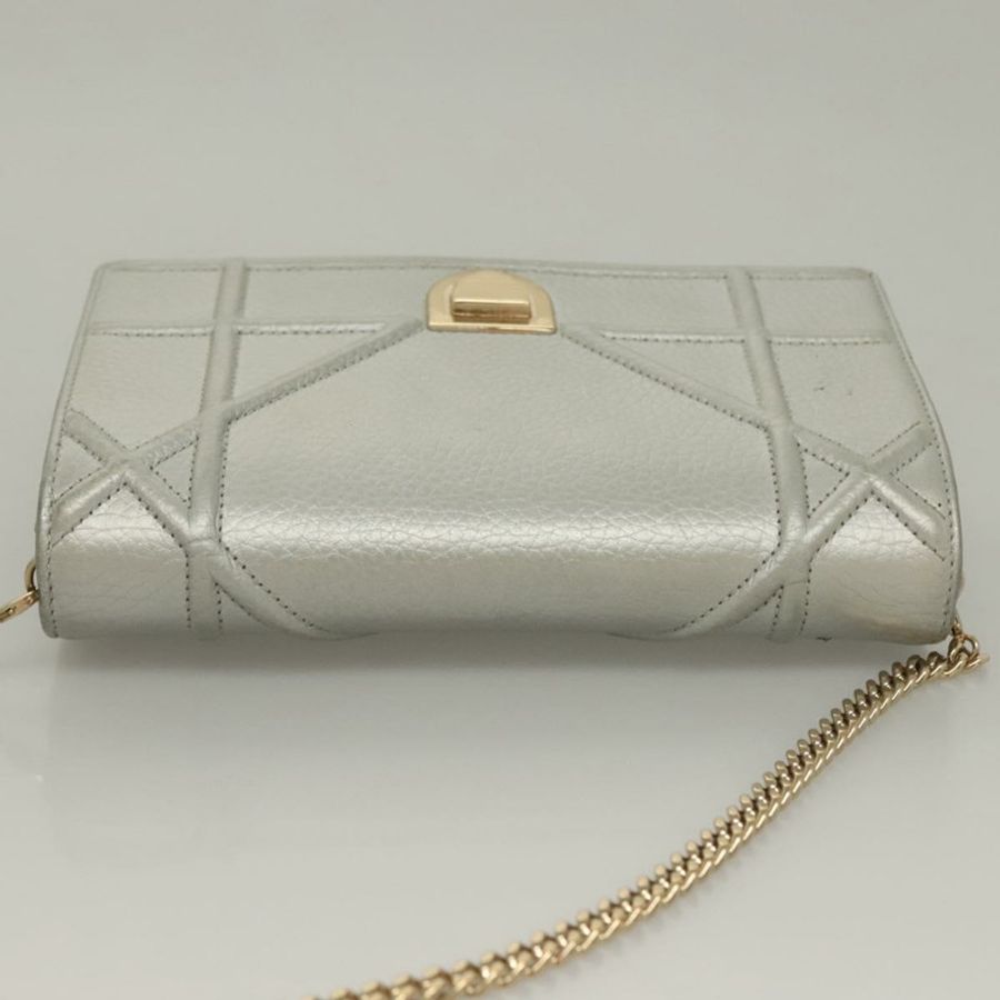 【日本直送】Christian Dior Diorama 鏈條肩背包 皮革 銀色 正品 gh272-5