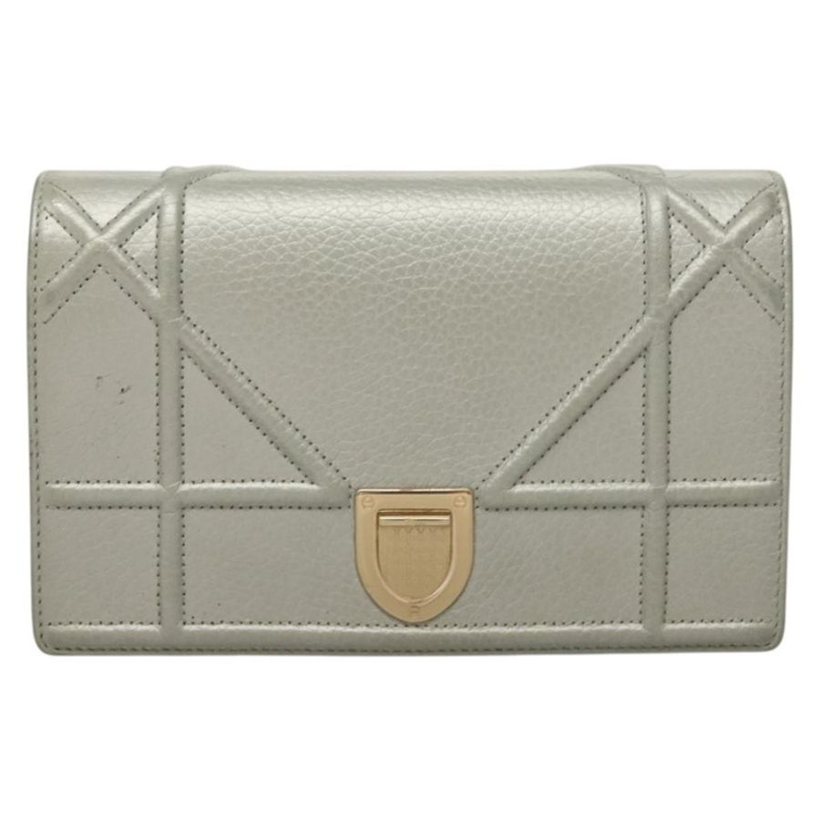 【日本直送】Christian Dior Diorama 鏈條肩背包 皮革 銀色 正品 gh272-12