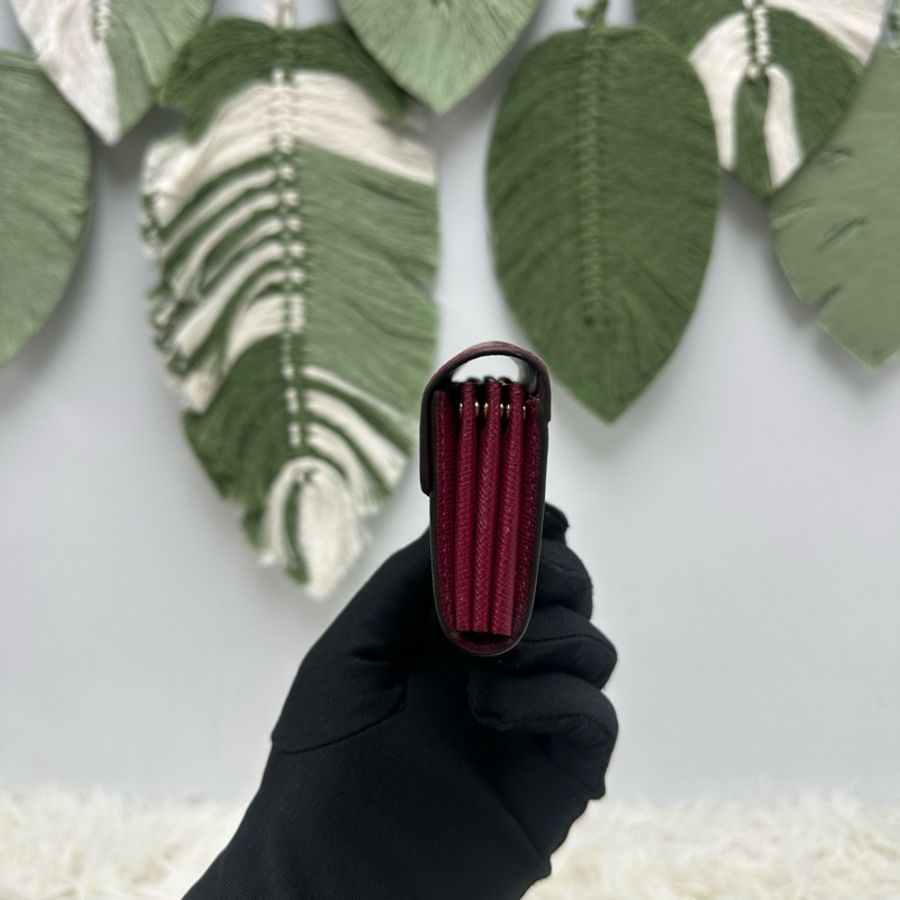 PRE OWNED LV 經典老花拼紅色 卡片包-1