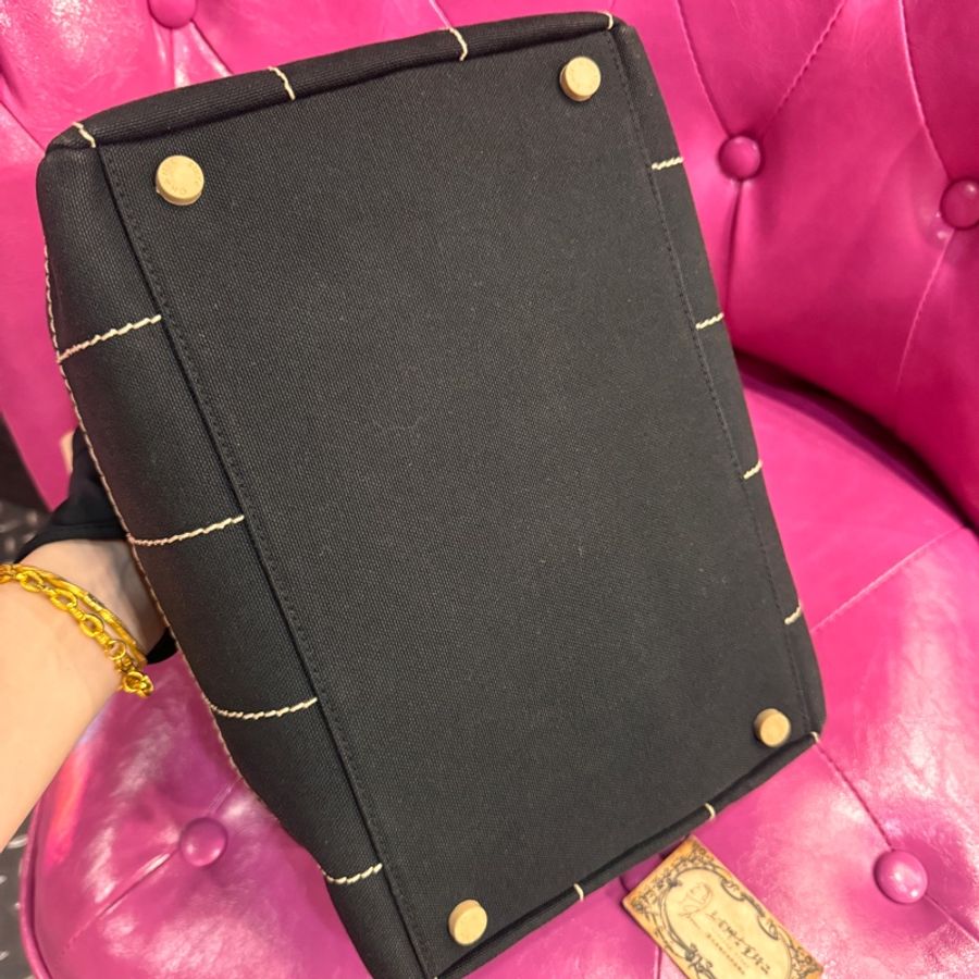 Chanel 帆布冰格豆腐包/手提包/王吉娜古董精品-5