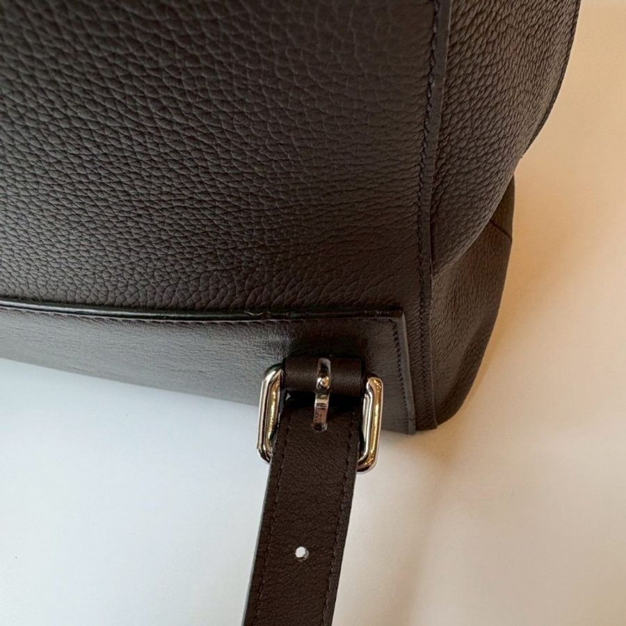 Loewe 灰皮革大後背包-4