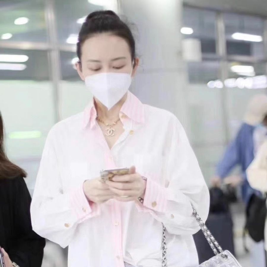 Chanel 中古金色鑲鑽項鍊 雙C 大logo-3