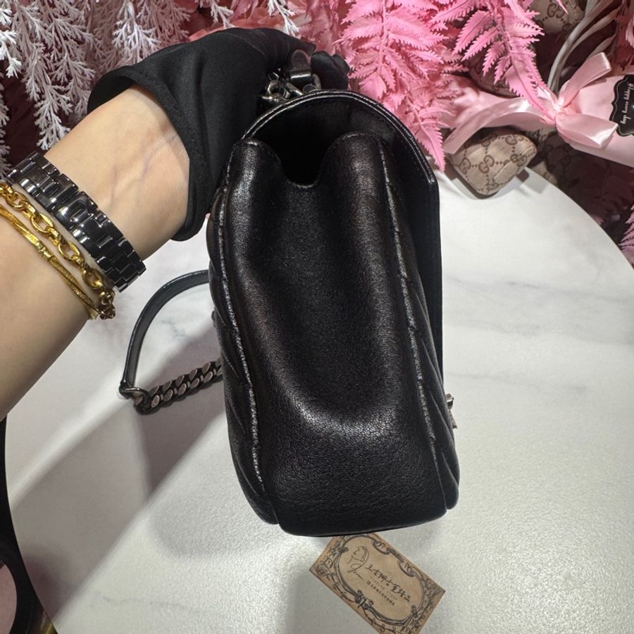 YSL學院包/黑銀山形紋信封包/王吉娜古董精品-3