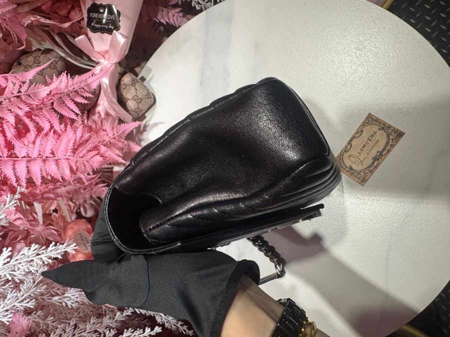 YSL學院包/黑銀山形紋信封包/王吉娜古董精品-5