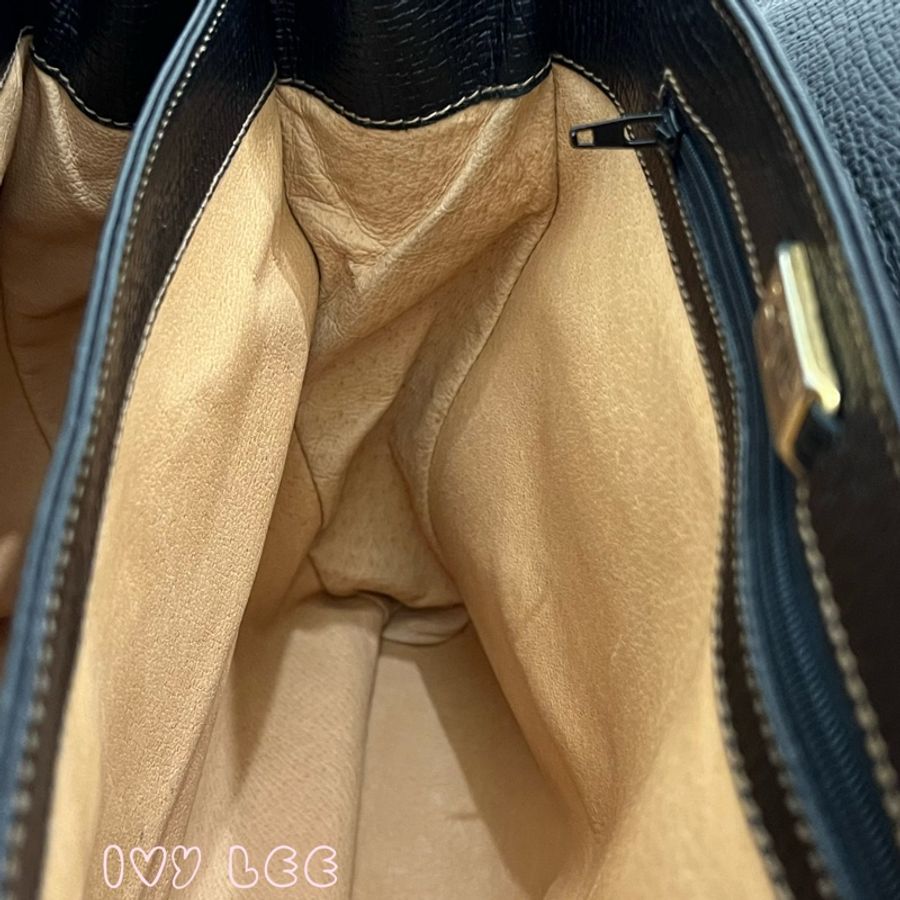 LOEWE 黑色轉扣 托特包 手提包 VINTAGE 小牛皮 正品 二手精品-5