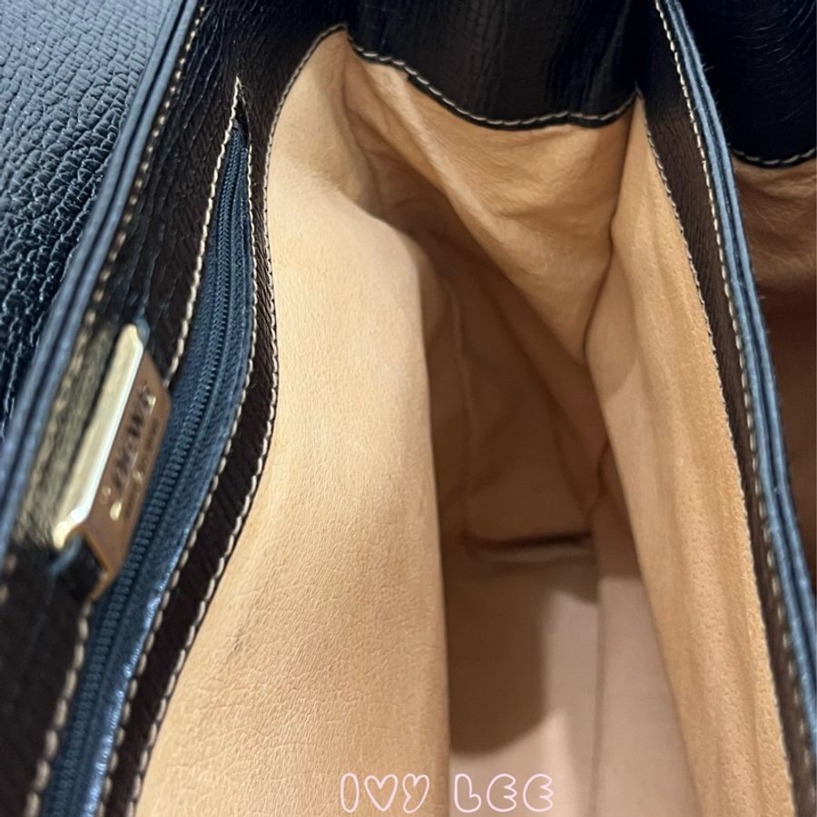 LOEWE 黑色轉扣 托特包 手提包 VINTAGE 小牛皮 正品 二手精品-6