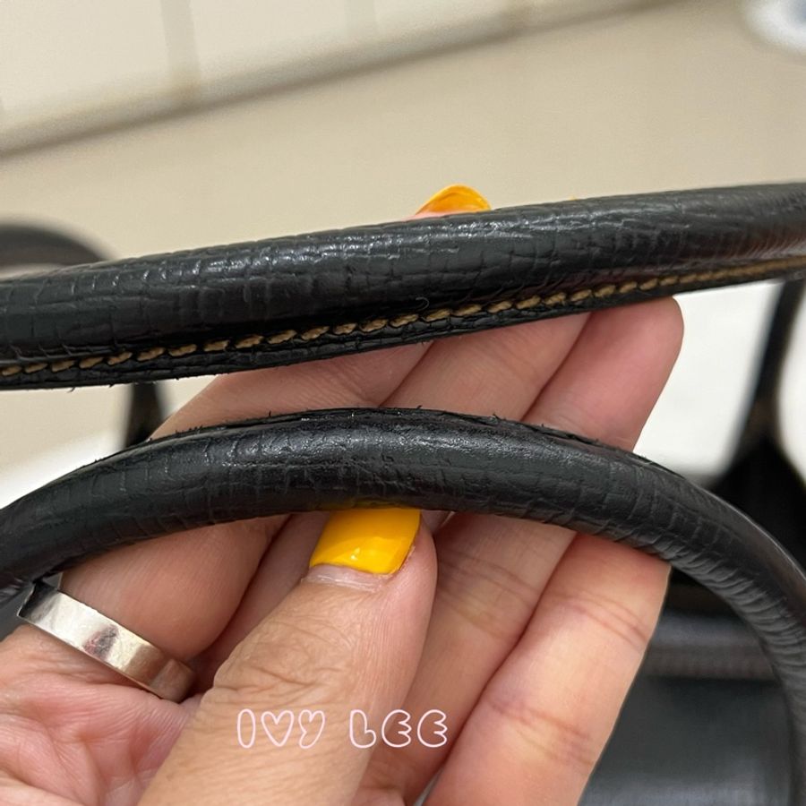 LOEWE 黑色轉扣 托特包 手提包 VINTAGE 小牛皮 正品 二手精品-14