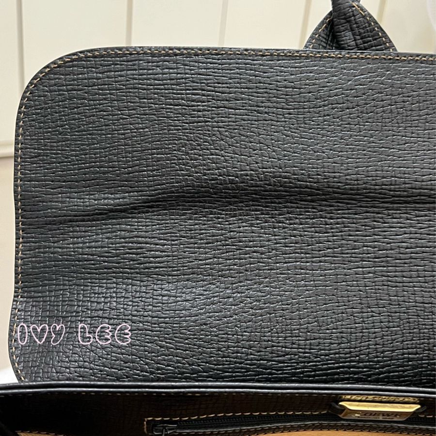 LOEWE 黑色轉扣 托特包 手提包 VINTAGE 小牛皮 正品 二手精品-29