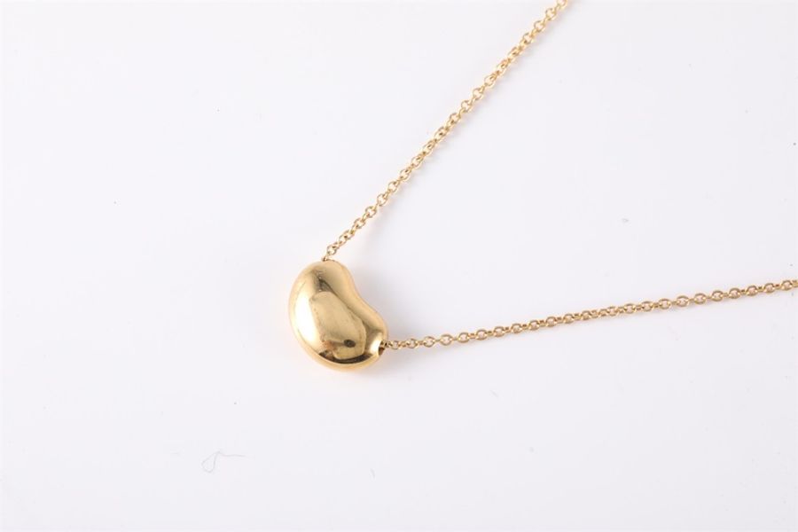 TIFFANY&CO(蒂芙尼) Elsa Peretti Bean design 豆子 項鏈 9mm 18K黃金 項鏈 黃金-1