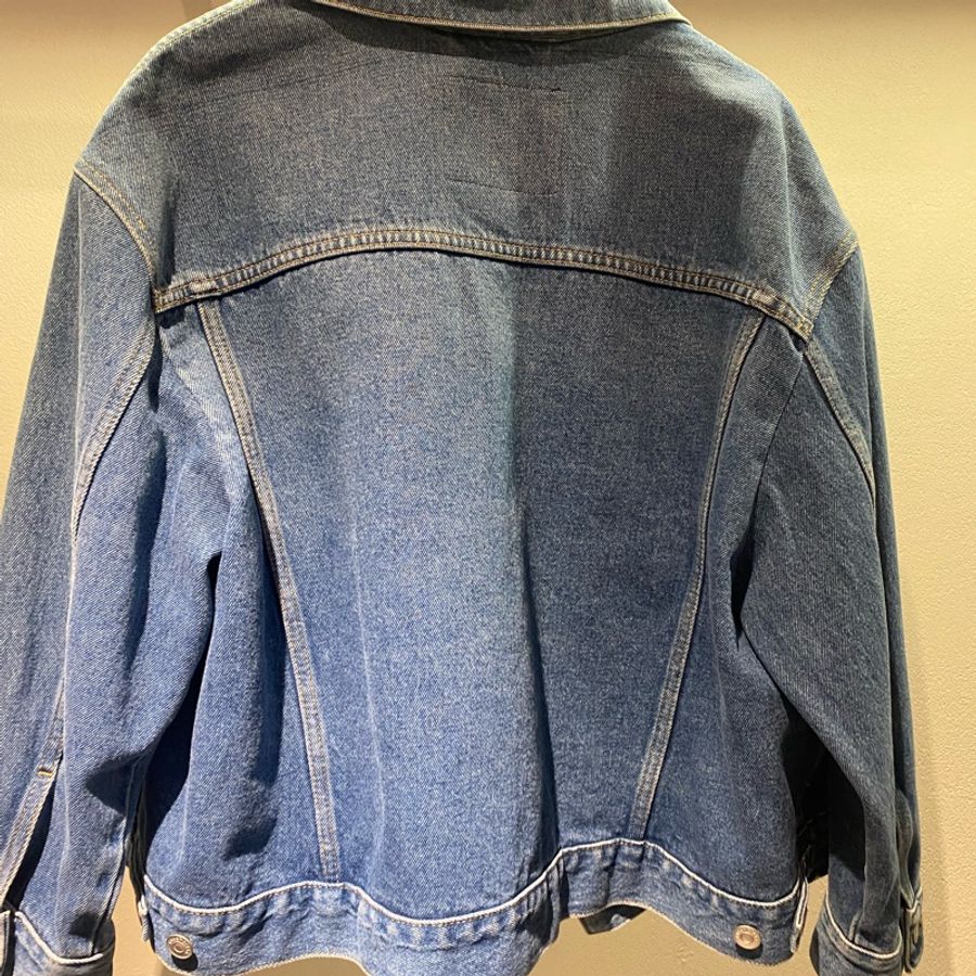 Balenciaga/巴黎世家 藍色褶皺牛仔外套 尺寸34碼喔-1