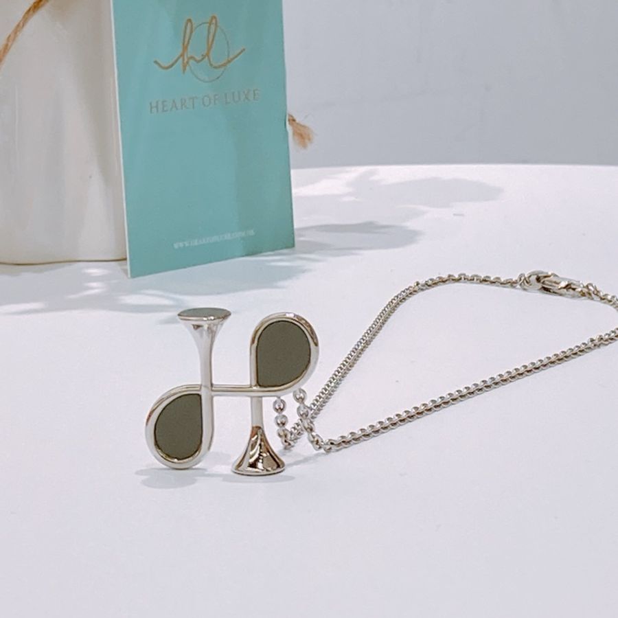 TW4372 Hermes 愛馬仕項鍊Cor H Pendant Necklace Gris Meyer x PHW-5