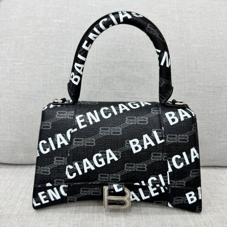 巴黎世家BALENCIAGA  hourglass 滿印徽標沙漏包 手提包 斜背包小號-4