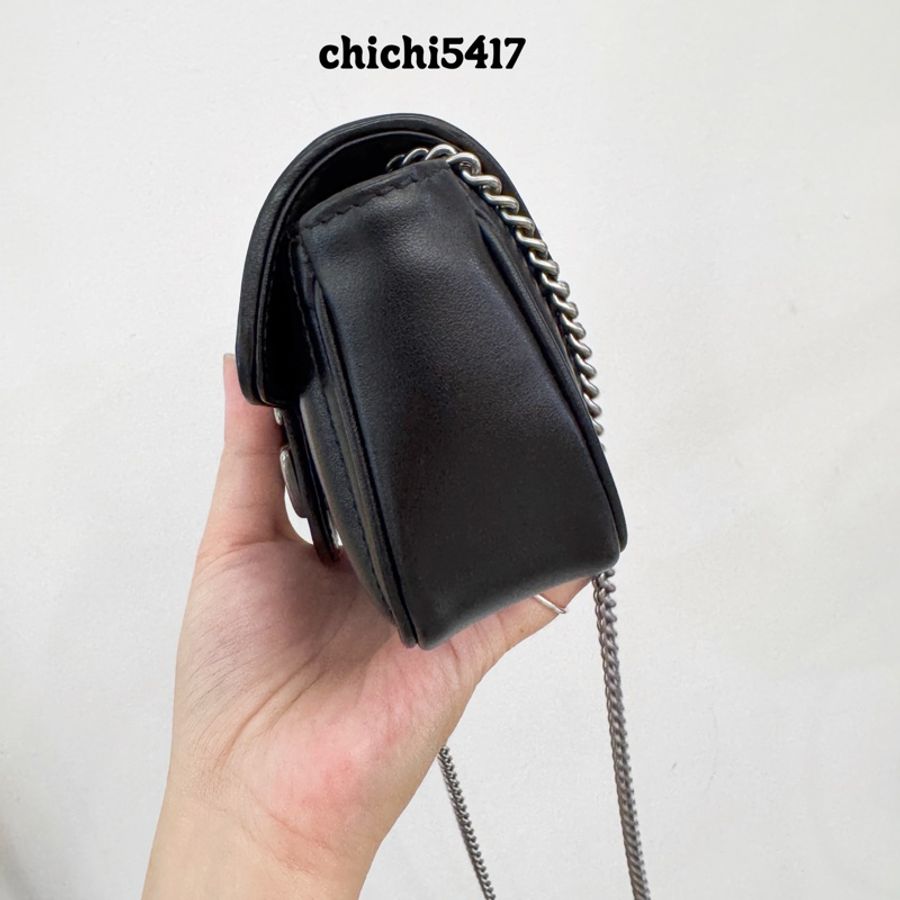Gucci Marmont SuperMini黑牛皮迷你馬夢-2