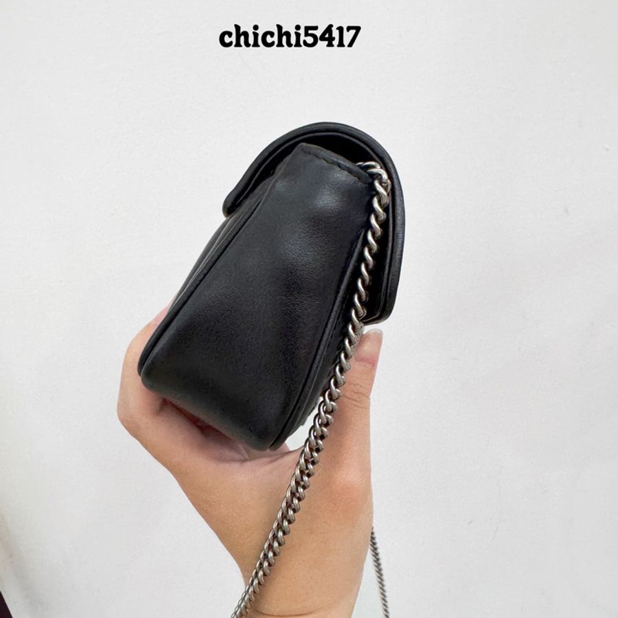 Gucci Marmont SuperMini黑牛皮迷你馬夢-3