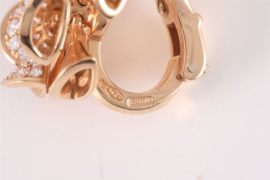BVLGARI(寶格麗) 18K玫瑰金 鑽石 玫瑰金 Divas Dream 花朵滿鑽耳環 18K-5