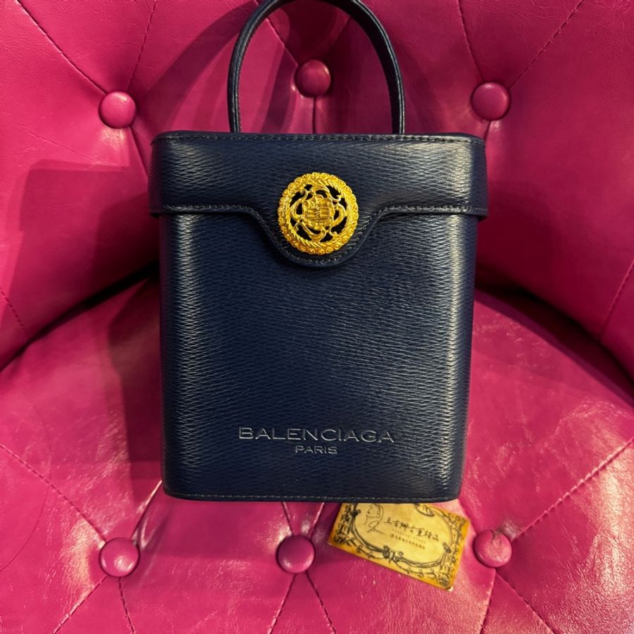 巴黎世家Balenciaga藍金手提包/王吉娜古董精品-2