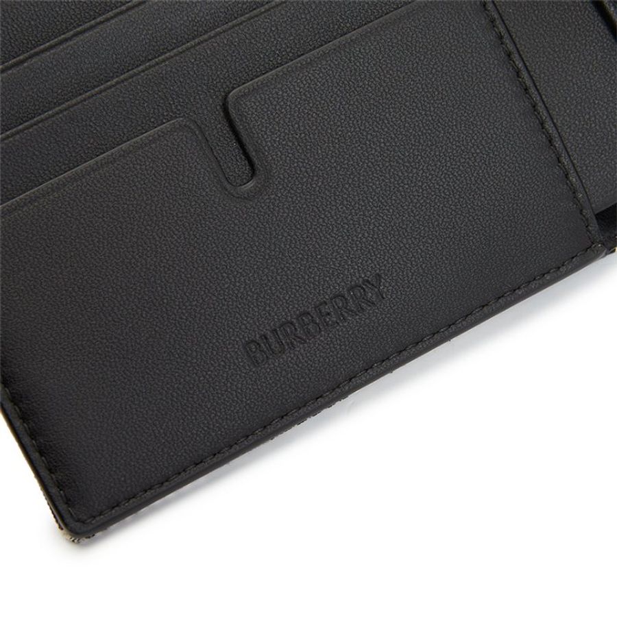 BURBERRY 黑白格子皮夾-4
