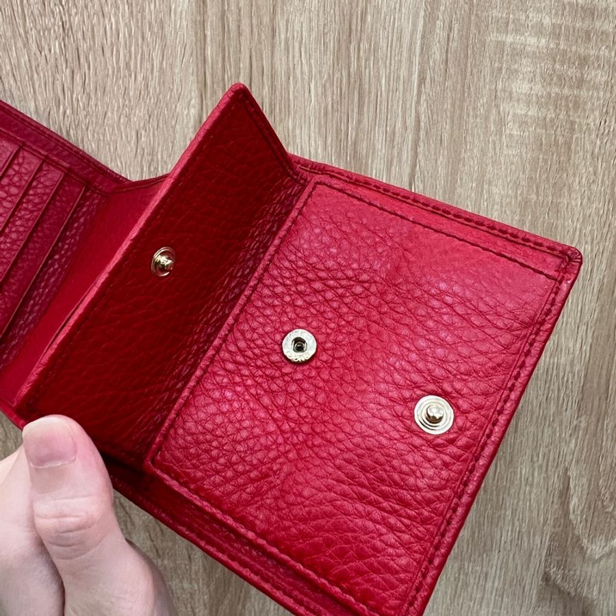 Gucci 紅牛皮Soho三折短夾-10
