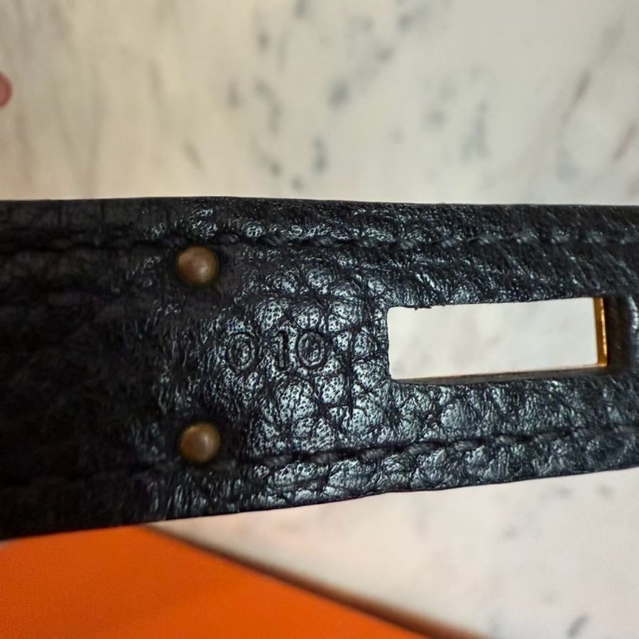 HERMES Kelly 32黑色金釦TC皮革手提肩背包-2