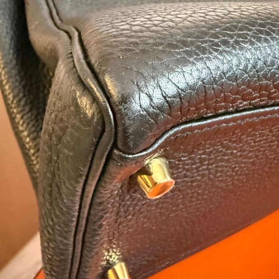 HERMES Kelly 32黑色金釦TC皮革手提肩背包-37