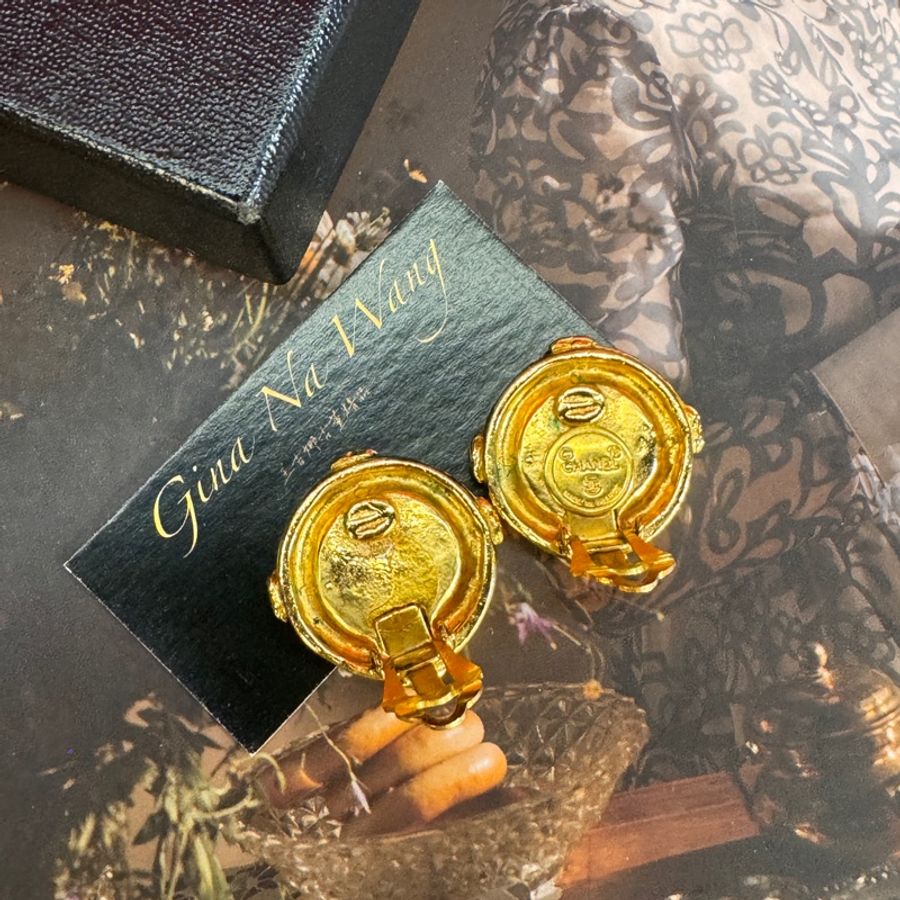Chanel vintage 圓logo耳夾/古董藏家收藏/王吉娜古董精品-4