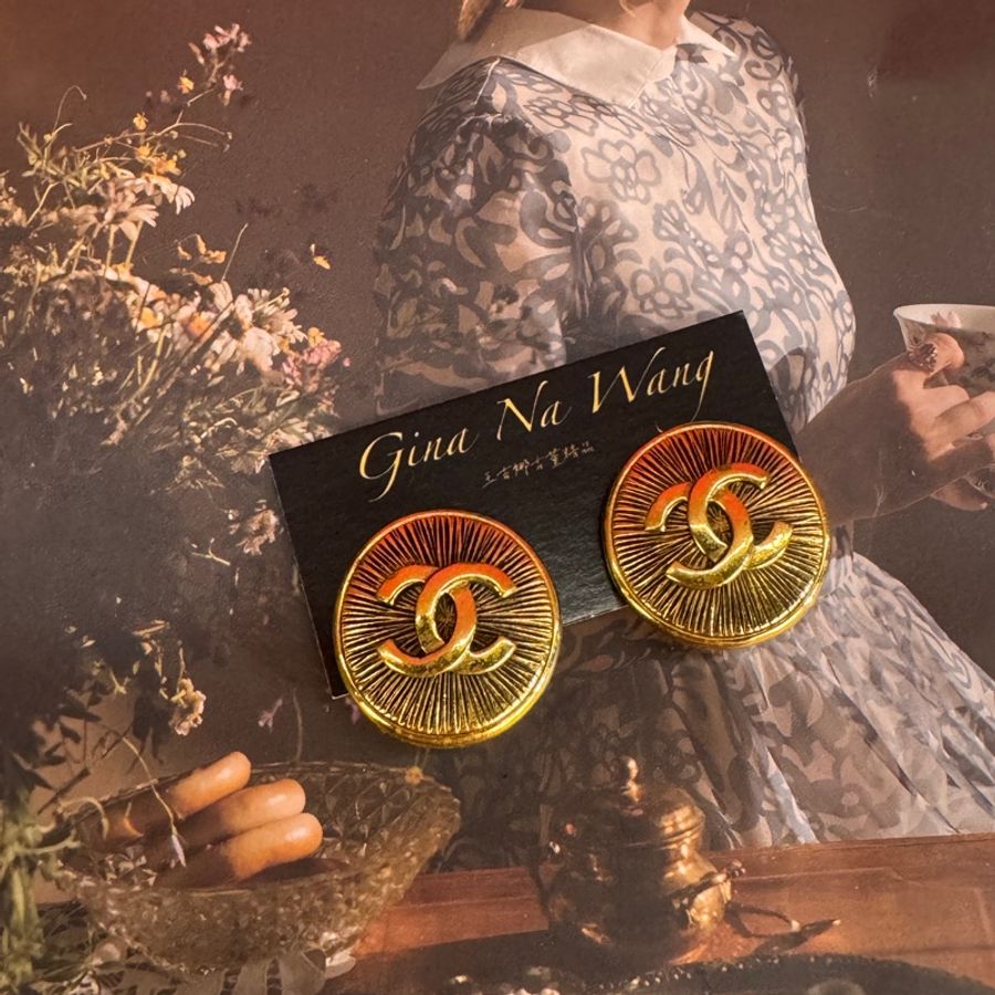 Chanel vintage 光芒星耳夾/古董藏家收藏/王吉娜古董精品-0