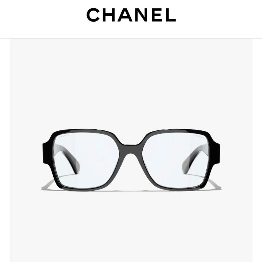 Chanel 光學眼鏡 黑框 粗鏡腳 愛心LOGO-2