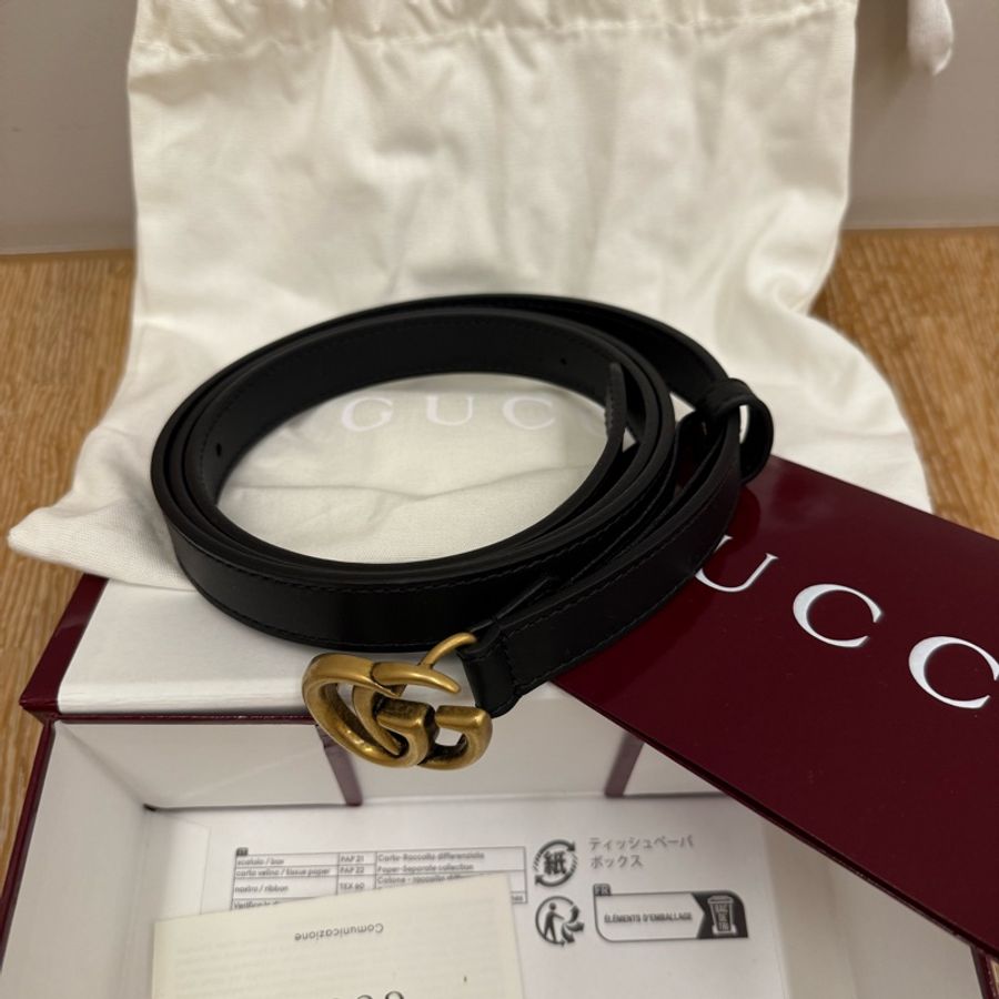 Gucci經典黑色皮帶-3