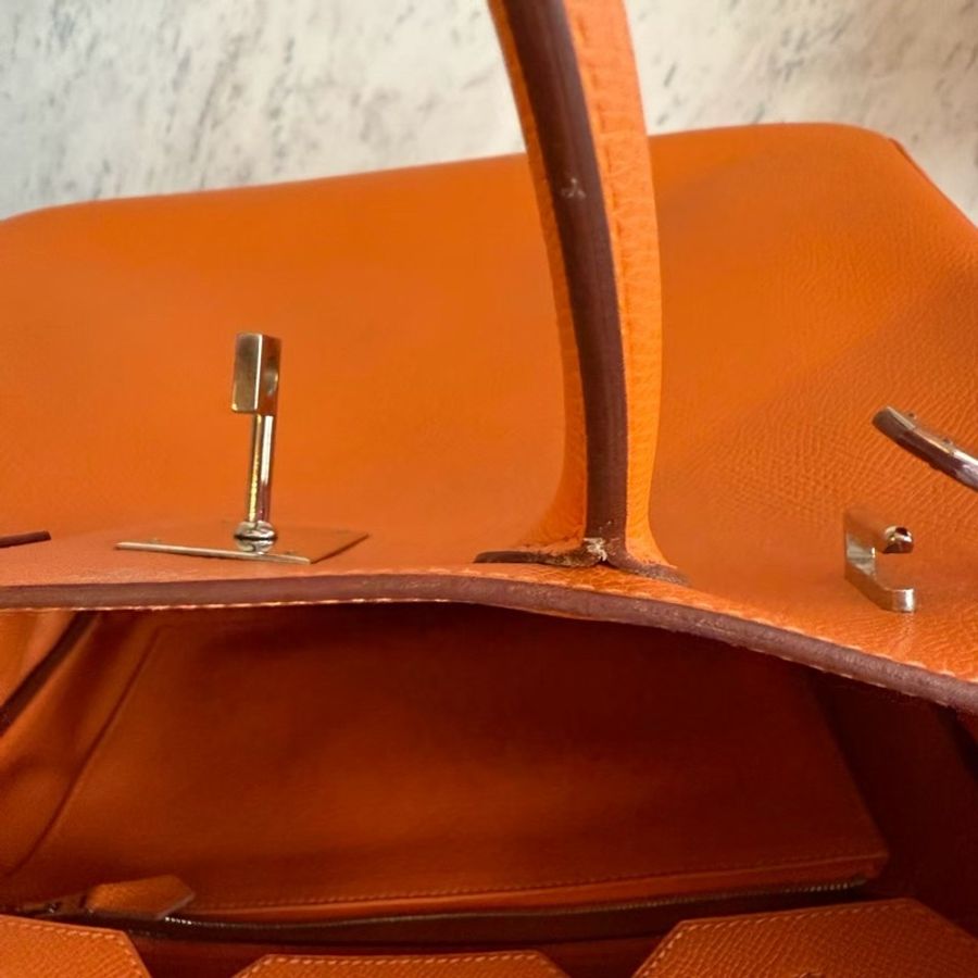 HERMES HAC32愛馬仕橘手提包-12