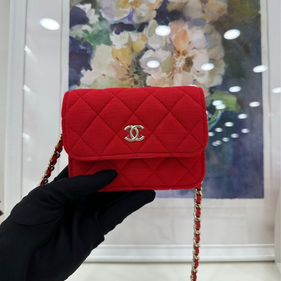 CHANEL香奈兒膜原23C迷你鏈條單肩斜背包，非常亮眼吸睛的顏色，晶片全新 尺寸12×9.5-1