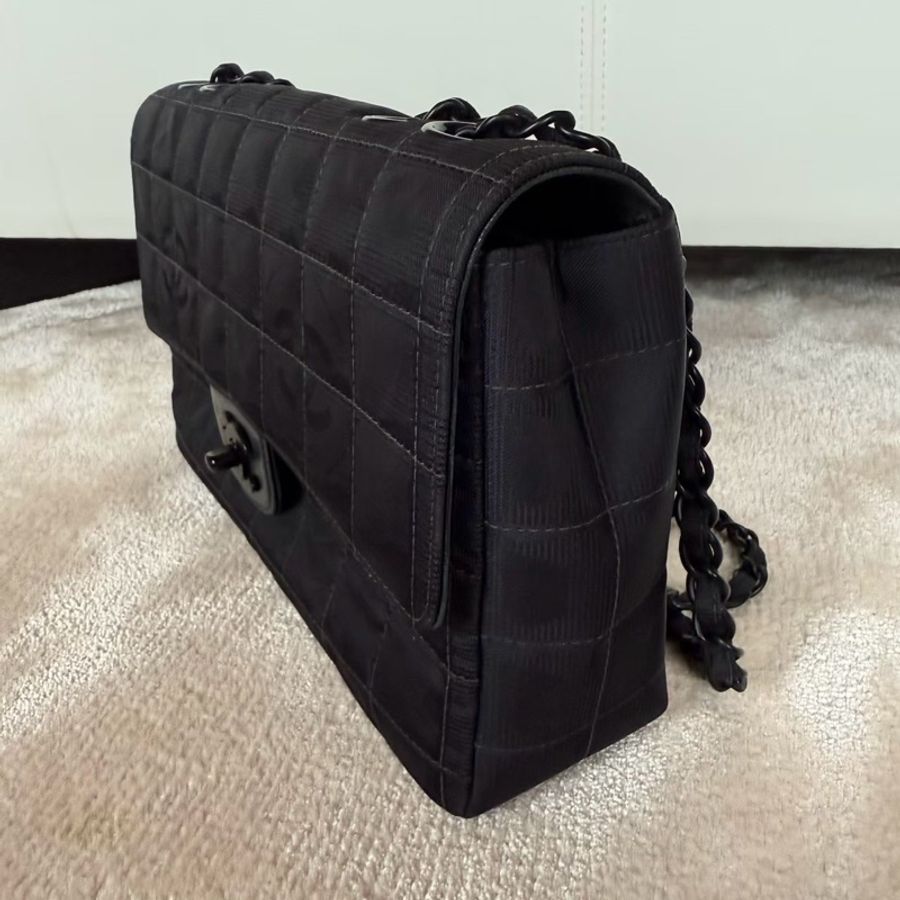 CHANEL So black CF24雙C logo香奈兒肩背斜背鏈條包-3