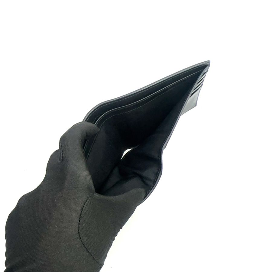 Dior 黑牛皮黑銀釦Icon 8卡對開短夾-8