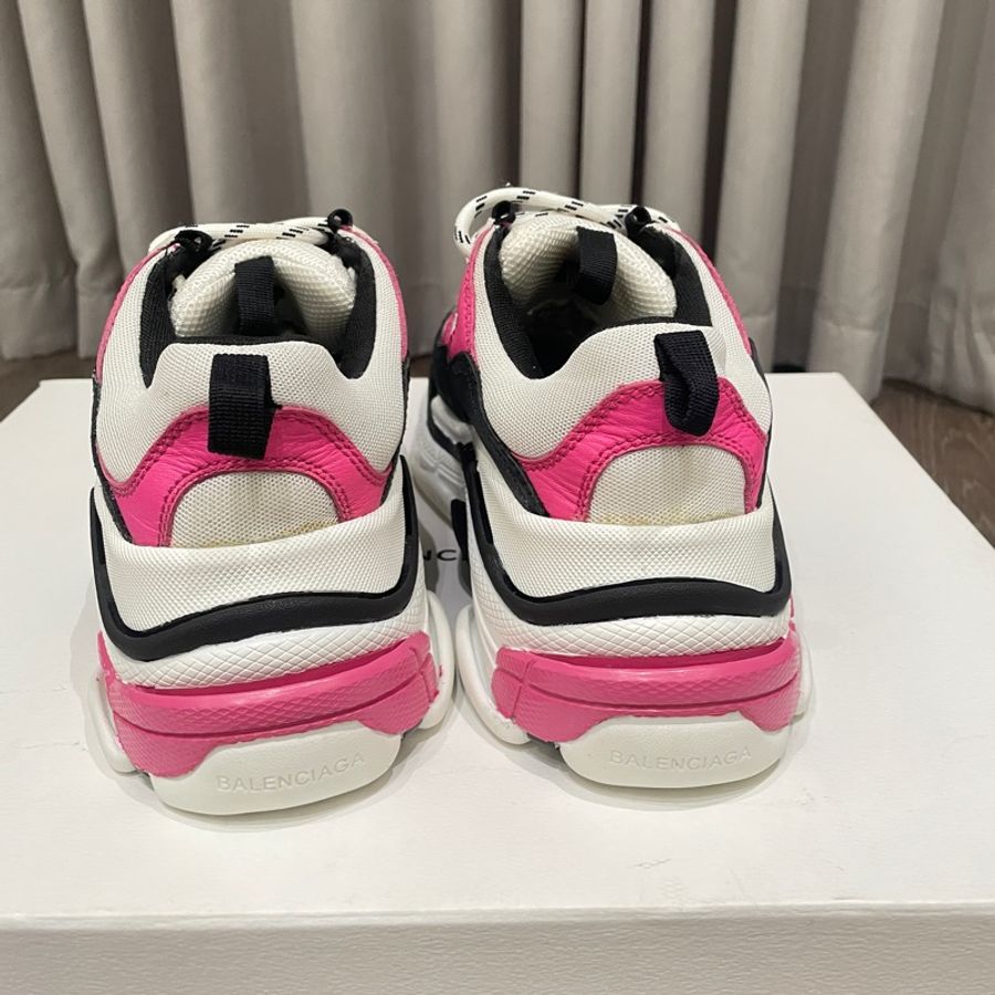 二手 Balenciaga 巴黎世家 Triple S 老爹鞋 尺寸:38 經典配色超百搭 桃黑配色-11