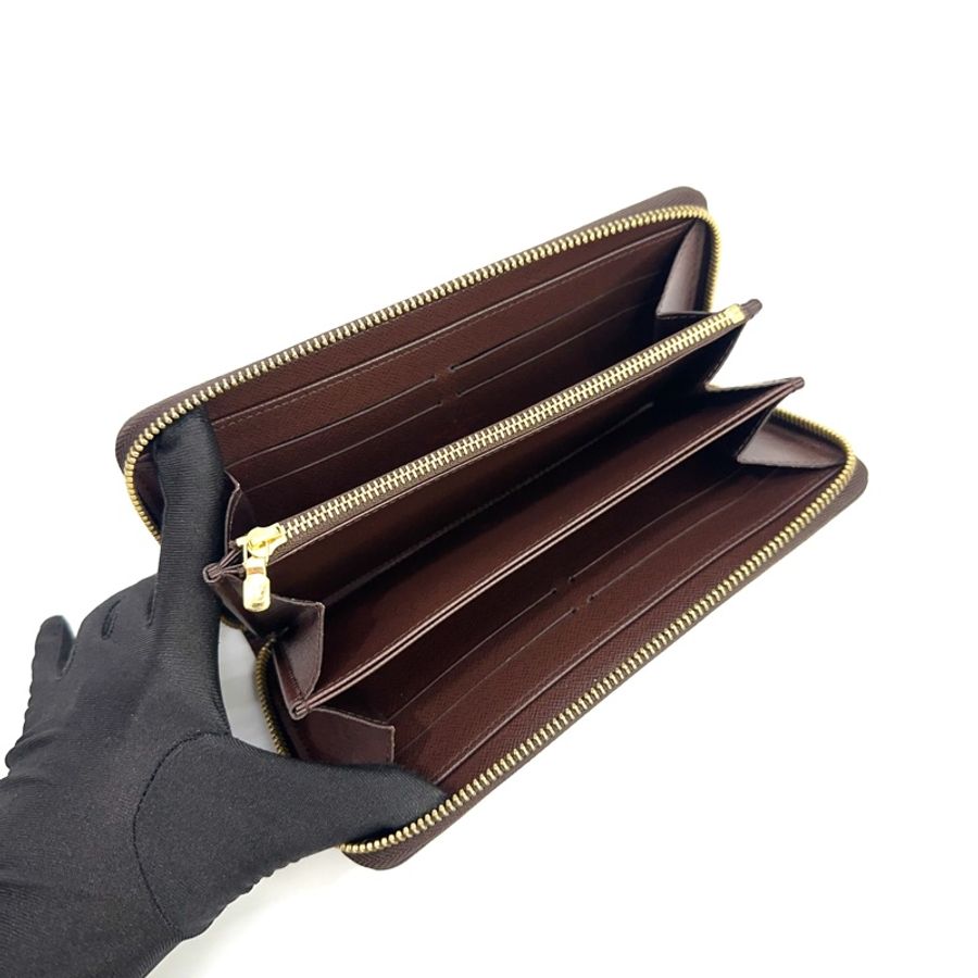 LV 咖棋盤格金釦ㄇ拉8卡長夾 N60015-7