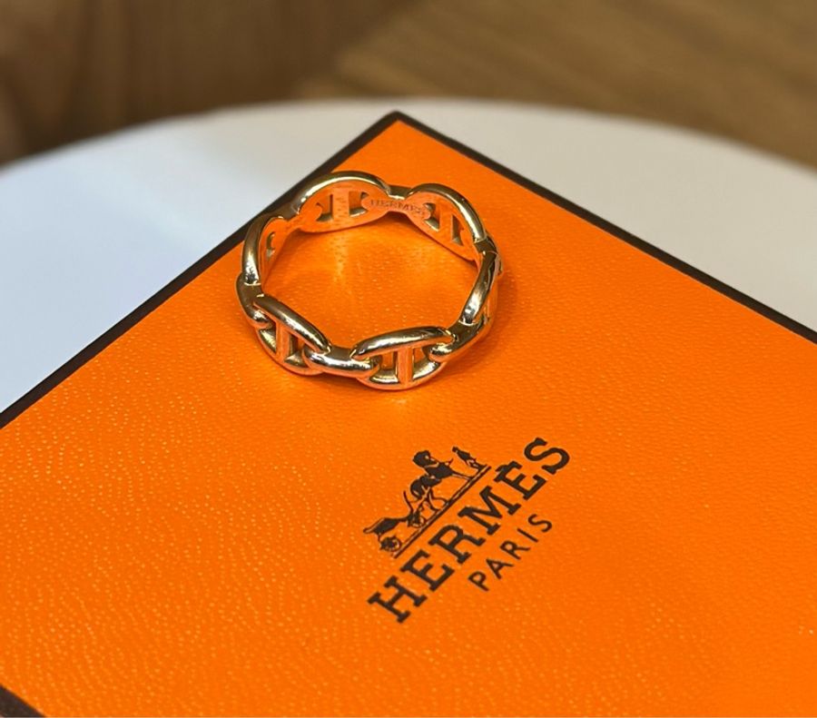 Hermes 750玫瑰金豬鼻戒指-1