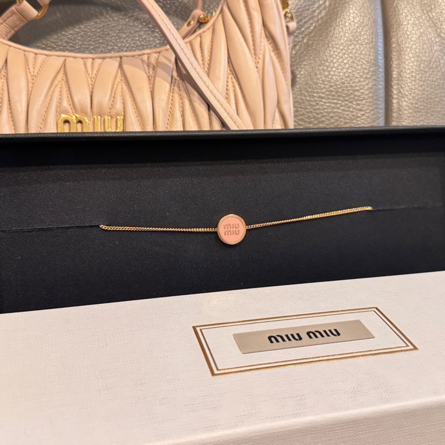 miu miu 搪瓷金屬手鏈 手鏈手環 維也納購入 保卡合作防塵袋全配-1