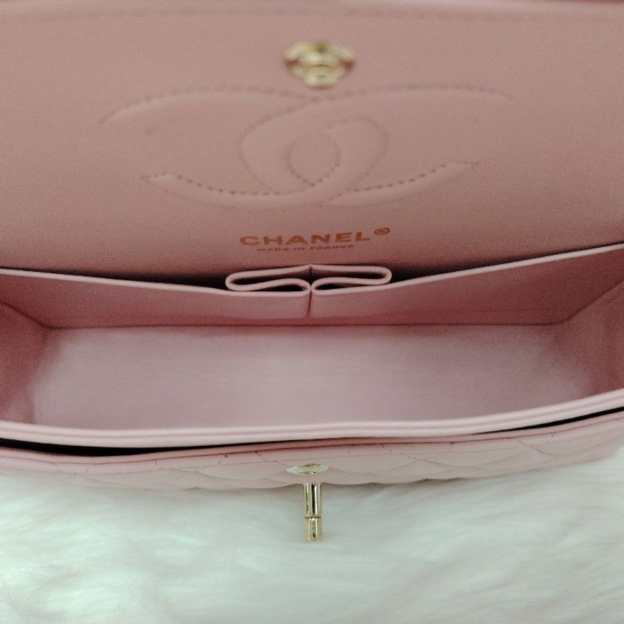 Chanel 香奈兒 CF25 粉色金扣 羊皮 31開-8