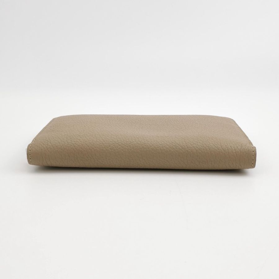 Celine 牛皮純色Logo長夾-4
