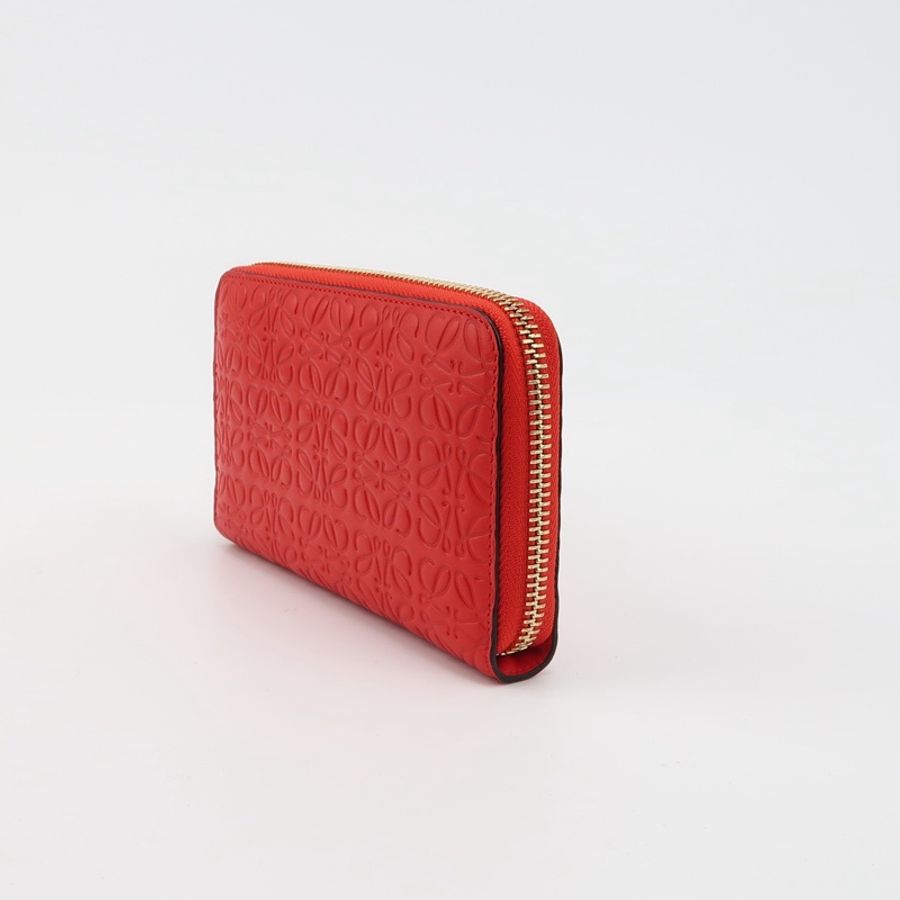 ❤️ Loewe 牛皮壓紋Logo拉鏈錢包 ❤️-1